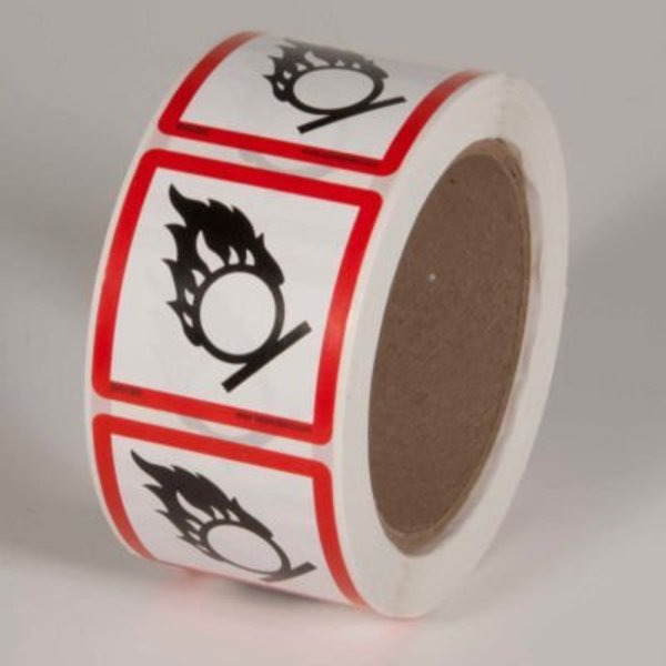 Top Tape And Label INCOM® GHS1303 GHS "Flame Circle" Pictogram Label, 2" x 2", 500/Roll GHS¬†1303.00